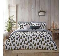 furn. Evergreen - Set copripiumino singolo, colore: verde pino