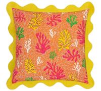 furn. Federa per cuscino in 100% cotone smerlato color corallo