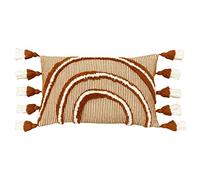 furn. Federa per cuscino in ciuffo arcobaleno, cotone, mattone