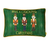 furn. Federa per cuscino natalizia con schiaccianoci, verde