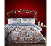 Furn Festive Town SB Duvet Set Mult, Cotone Poliestere, Multicolore, Single