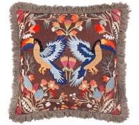 furn. Fodera per cuscino ricamata con tucano specchiato Wylder Tropics - multicolore - 45x45 cm