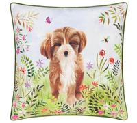 furn. Fodera per cuscino stampata Evans Lichfield Daisy Hill Charlie - multicolore/verde - 45x45 cm