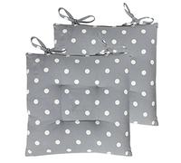 furn. Fornire. Polka Pintuck Polyester Riempito sedili con Cravatte (Confezione da 2), Cotone, Grigio