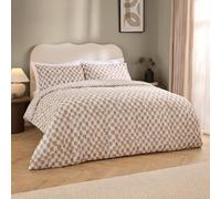 furn. Hoem Nyhavn Set Copripiumino - Reversible A Quadri Cotone Ricco Biancheria Da Letto Scandi (Tabacco - 230x220cm)