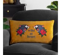 furn. Inked Wild Velvet Piped Feather Filled Cushion