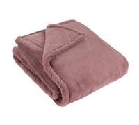 furn. Coperta in pelliccia sintetica Kallu - Coperta decorativa morbida e soffice con bordo Oxford (Gelso - 130x180cm)