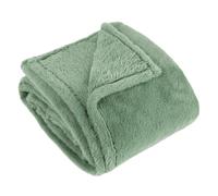 furn. Coperta in pelliccia sintetica Kallu - Coperta decorativa morbida e soffice con bordo Oxford (verde foresta - 150x200cm)