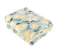 furn. Lemons Coperta - Morbido Pile Stampa Agrumi Coperta (Blu - 130x150cm)