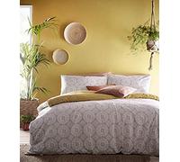 Furn Mandala SB Duvet Set Grey/Ochre, Cotone, Grigio, Single