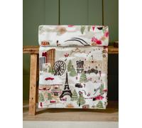 furn. Coperta Joy To All - pile morbido con scena invernale (Crema - 140x180cm)