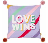 furn. Pom-Poms Love Wins Cuscino imbottito con piume stampate