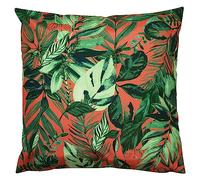 furn. Psychedelic Jungle Cuscino Imbottito In Poliestere - Resistente All Acqua Colorato Tropicale Foglia Outdoor Cuscino Decorativo (Corallo - 43x43cm)