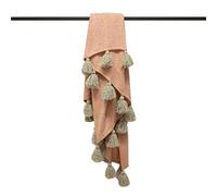 Furn Romily - Copriletto con Pompon colorato, Lavabile in Lavatrice e a Secco, 100 Pezzi, Acrilico, Blush Pink/Natural, 130cm x 180cm (51" x 71" Inches)