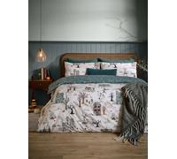 Furn Set copripiumino e federa reversibili a tema Halloween Ghost Town di Furn Bianco