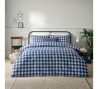furn. Set copripiumino Hartsford a quadri a quadretti - Navy - Super King
