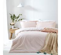 Set copripiumino in cotone 100% a righe melange Yard Hebden - Blush - Doppio