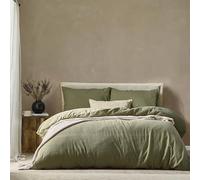 furn. Set copripiumino in cotone 100% a righe Yard Malton - Verde foresta - Doppio