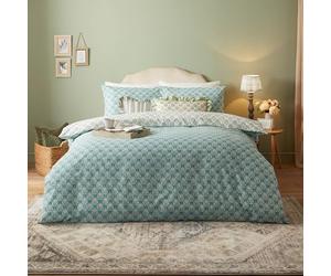 furn. Set copripiumino Krissa Block stampato - King - Blu