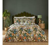 Furn. Set copripiumino Leilani - Miscela di cotone reversibile con foresta pluviale floreale tropicale (Multicolore - Doppio)