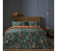 furn. Set Copripiumino con Fauna della Foresta, Policotone, Smeraldo, Singolo