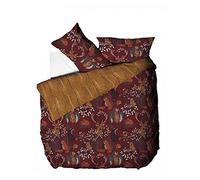 furn., Set copripiumino, motivo fauna della foresta, in cotone e poliestere, colore ruggine, per letto super king size