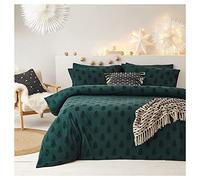 furn. The Line Yard Tufting Tree Super King Duvet Cover Set, Cotone, Verde Pino