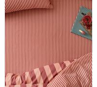 furn. The Ultimate Stripe Lenzuolo Con Angoli - Lenzuolo In Polcotone A Righe Sottili Tonali (Frullato Lamponi - Super King - 180x200x32cm)
