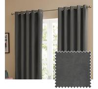 furn. The Ultimate Velvet occhielli coppia di tende - Tende in velluto morbide ed eleganti che oscurano la stanza (Carbone - 229x137cm)
