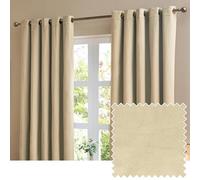 furn. The Ultimate Velvet occhielli coppia di tende - Tende in velluto morbide ed eleganti che oscurano la stanza (Naturale - 117x183cm)
