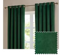 furn. The Ultimate Velvet oscuranti occhielli coppia di tende - Tende in velluto opaco termico morbide ed eleganti che bloccano la luce (Smeraldo - 168x229cm)