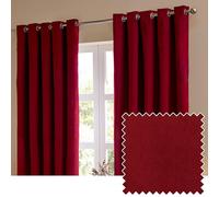 furn. The Ultimate Velvet oscuranti occhielli coppia di tende - Tende in velluto opaco termico morbide ed eleganti che bloccano la luce (Borgogna - 117x183cm)