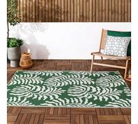 furn. Tocorico Tappeto - Interno/Esterno Reversibile Tessuto Jacquard Durevole Resistente Alle Intemperie Facile Da Pulire Tropicale Tappeto (Verde - 120x180cm)