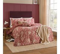furn. Wylder Albus Set Copripiumino - Reversible Bosco Gufo Slub Cotone Ricco Biancheria Da Letto (Sequoia - 260x220cm)