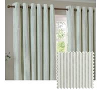 furn. Yard Hebden Coppia Di Tende Con Occhielli - Tende A Righe Con Fodera Cotone Ultra Morbido (Eucalipto - 168x229cm)