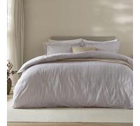 furn. Yard Hebden Coton Mélangé à Rayures Jeu De Housse De Couette - Literie Ultra Douce Réversible à Rayures (Mauve - Super King - 260x220cm)