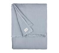 furn. Yard Lark Mussola Di Cotone Coperta - Morbida Texture Stropicciata Coperta (Blu Minerale - 240x260cm)