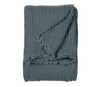furn. Yard Lark Mussola Di Cotone Coperta - Morbida Texture Stropicciata Coperta (Dusk - 240x260cm)