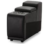 Furnhouse Ibbe Design Seduta Modulare Nero Bar Modulare Alexa in Pelle, con Contenitore, Portabicchieri e Caricabatterie Wireless