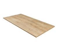 furni24 Piano tavolo 140 x 70 cm - perfetto per scrivanie regolabili in altezza, tavolo da gioco, tavolo multiuso, tavoli da pranzo e altro ancora - 25 mm, piano stabile durevole, rovere