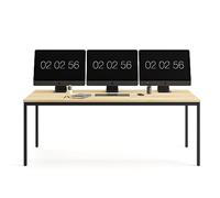 furni24 Scrivania in acciaio, 200 x 80 x 75 cm, in rovere, montaggio semplice, TÜV/GS, tavolo da lavoro, tavolo da lavoro, tavolo da lavoro, tavolo da cucina, tavolo da pranzo, scrivania per ufficio,