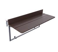 FURNIKNA Tavolino Pieghevole Per Balcone, Tavolo da Appendere Ringhiera, 5 Marce Regolabile in Altezza Tavolino sospeso per Balcone Per Terrazza, Giardino, Marrone (60-37cm)