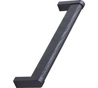 Furnipart Maniglia in metallo e legno Crossing LA160 - Base in metallo e legno - Manico in zinco pressofuso/frassino nero opaco