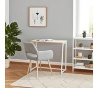 FURNISH 1 Scrivania Pieghevole in Legno di Quercia Robusto per Lavoro a Casa Ufficio Compatto Stile Scandinavo Design Pieghevole con Telaio in Metallo per Studiare un Computer Portatile