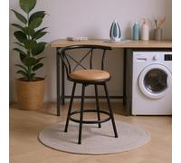 FURNISH 1 Set di 2 sgabelli da stiro girevoli industriali con schienale girevole a 360 gradi, altezza 63 cm, sgabelli alti vintage con poggiapiedi, pratici per stirare in lavanderia