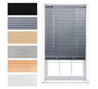 FURNISHED Veneziane Veneziane per finestre Tende in PVC Tende tagliabili persiane Lamelle da 25 mm Accessori completi per la sicurezza dei bambini - Grigio 135W x 150L cm