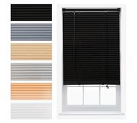 FURNISHED Veneziane Veneziane per finestre Tende in PVC Tende tagliabili persiane Lamelle da 25 mm Accessori completi per la sicurezza dei bambini - Nero 115W x 150L cm