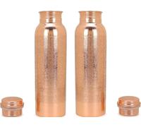 FURNISHFUL FINESSE Borraccia in rame da 34 oz da viaggio naturale in puro rame per palestra, escursionismo, borraccia ayurvedica, confezione da 2