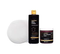 Furniture Clinic Easy Leather Restoration Kit (rosso) | Include balsamo ricolorante, Ultra Clean, spugna e panno per mobili, seggiolini auto, scarpe e borse