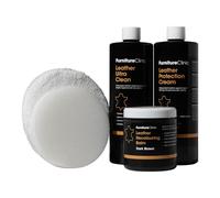 Furniture Clinic - Kit completo di restauro in pelle - contiene balsamo rigenerante per pelle, crema protettiva, detergente, spugna e panno - Bordeaux